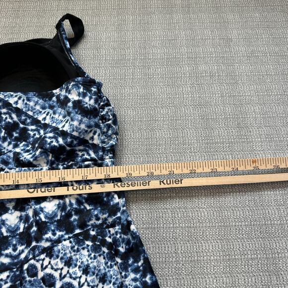 Catherines Swimsuit size 22W Blue‎ Built In Bra One Piece Skirt Pool Beach - Picture 8 of 10